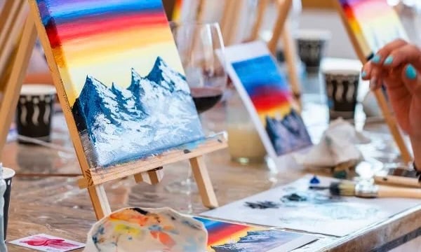 Painting and creative workshop setup at Super Art by Artary for children to explore art and self-expression.