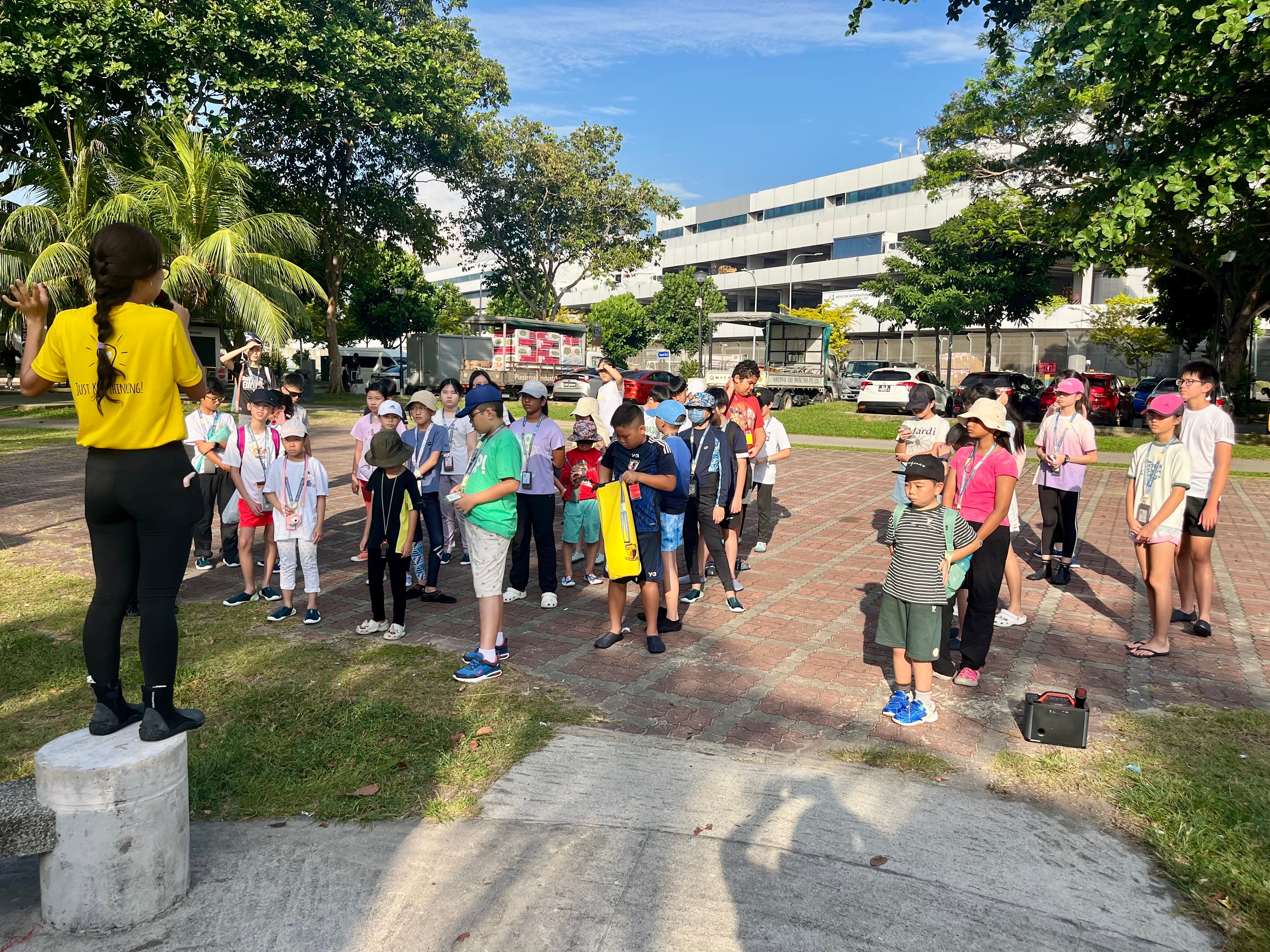 Students of The Learning Lab with Biogirl MJ during Marine Intertidal Learning Journey at Singapore Changi beach in June 2025
