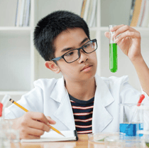 Primary school student engaged in learning during The Learning Lab’s Science revision programme.