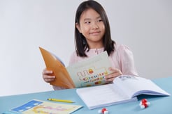 Primary student at The Learning Lab studying more about physics through special worksheets