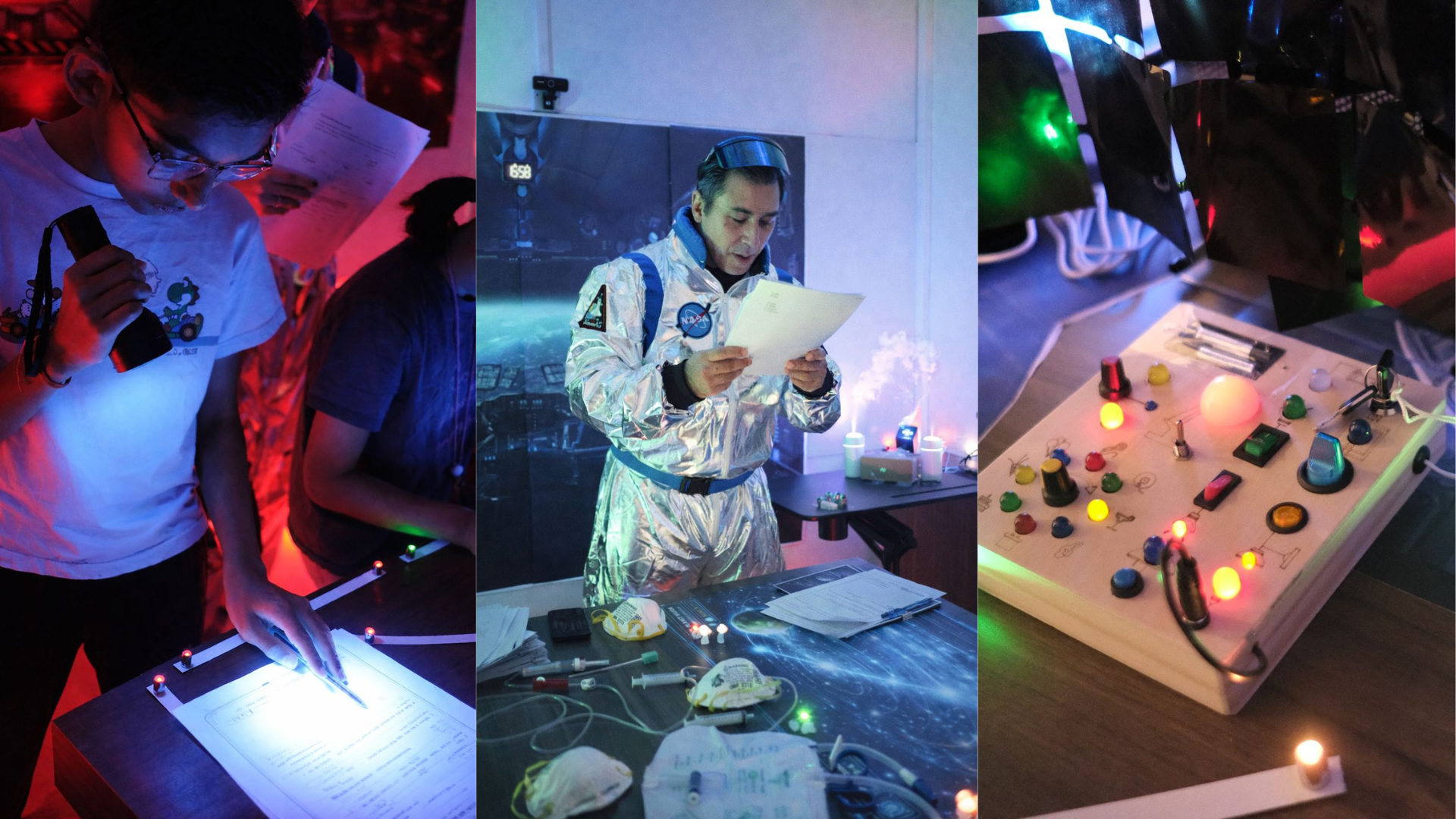 Teachers and students tackling English, Maths and Science challenges at The Learning Lab Space Odyssey event