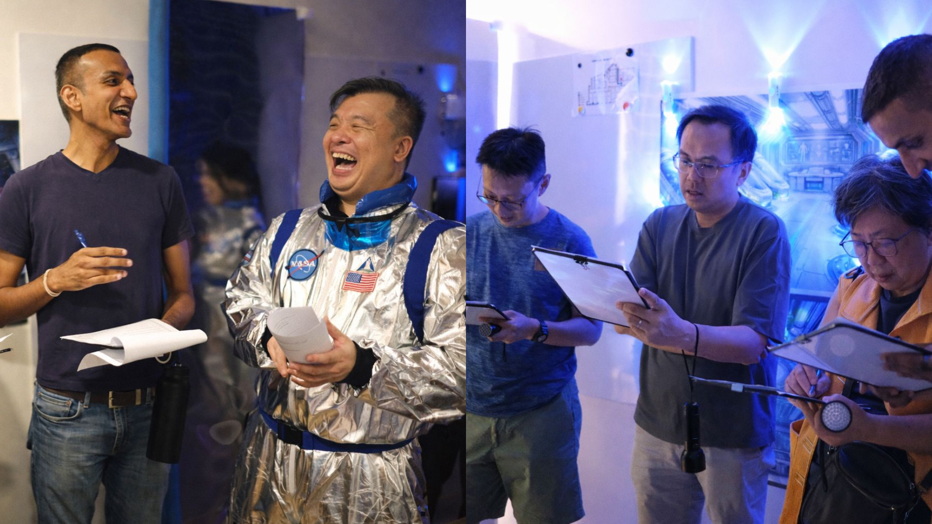 Parents working together to solve challenges during The Learning Lab's Space Odyssey event